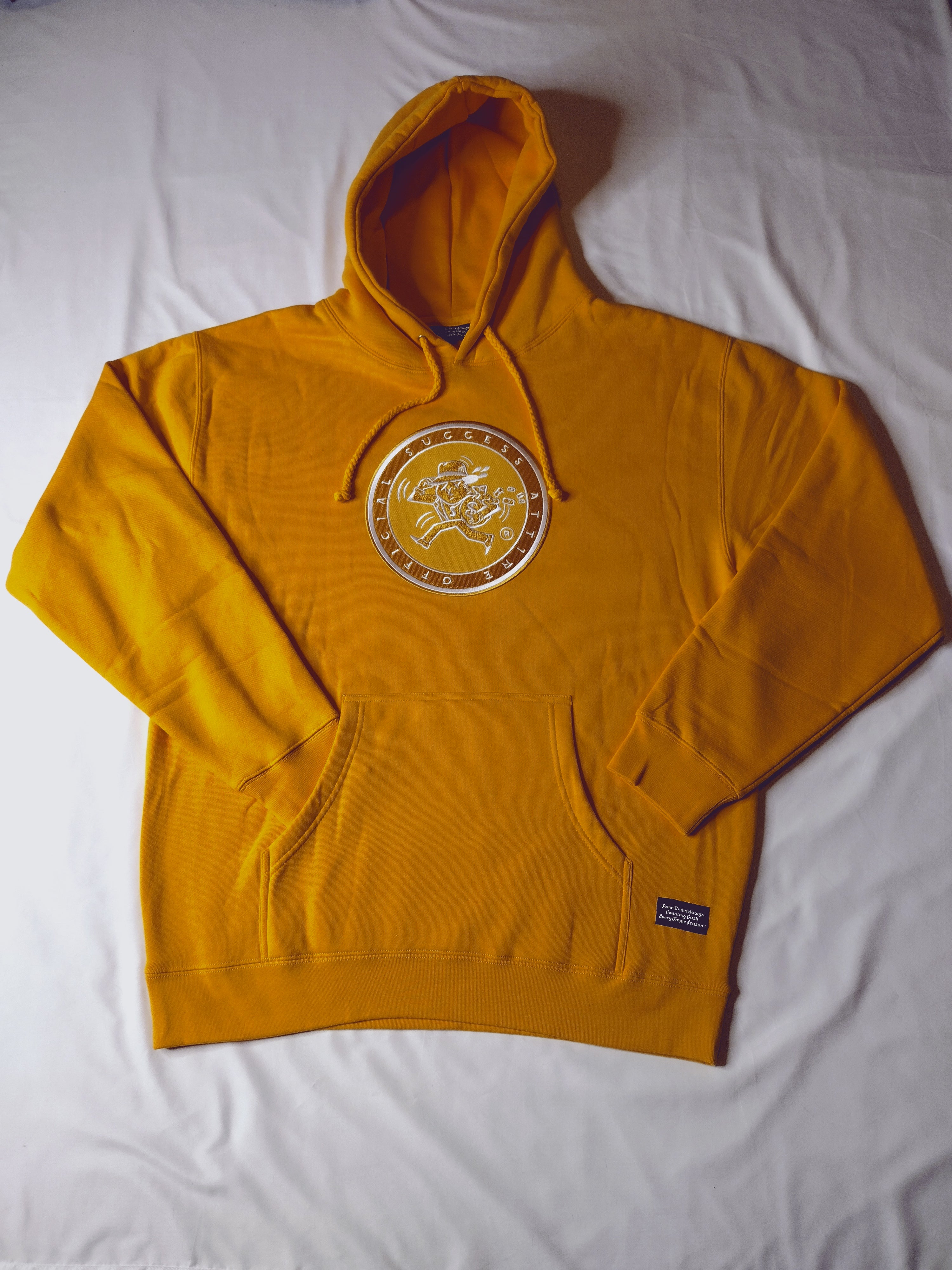 Cream Hoodie W/ White x Green OG Logo